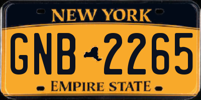 NY license plate GNB2265