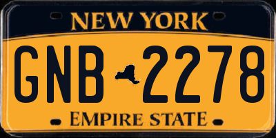 NY license plate GNB2278