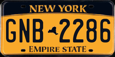 NY license plate GNB2286
