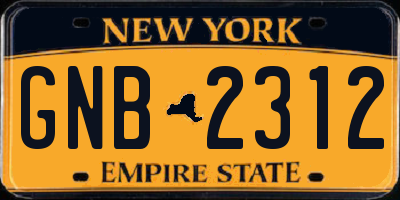 NY license plate GNB2312