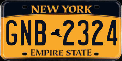 NY license plate GNB2324