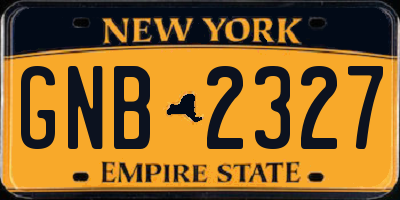 NY license plate GNB2327