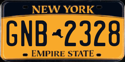 NY license plate GNB2328