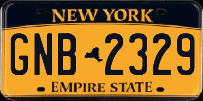 NY license plate GNB2329