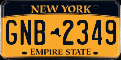 NY license plate GNB2349
