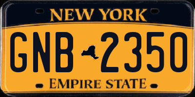 NY license plate GNB2350