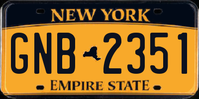 NY license plate GNB2351