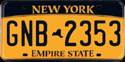 NY license plate GNB2353