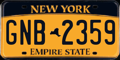 NY license plate GNB2359