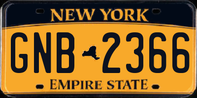 NY license plate GNB2366