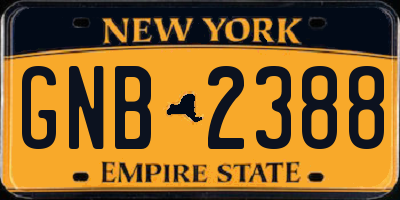 NY license plate GNB2388
