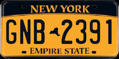 NY license plate GNB2391