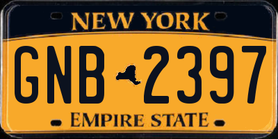 NY license plate GNB2397