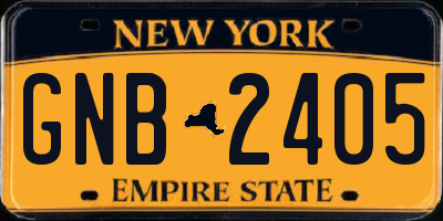 NY license plate GNB2405