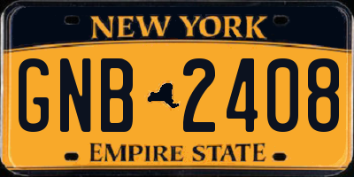 NY license plate GNB2408