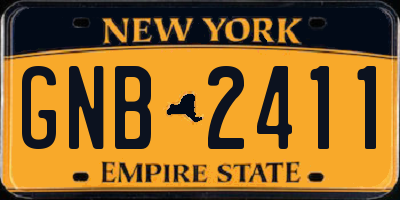 NY license plate GNB2411