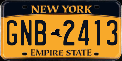 NY license plate GNB2413