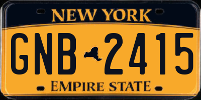 NY license plate GNB2415