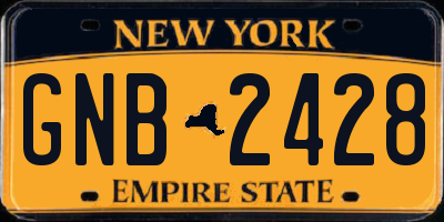 NY license plate GNB2428