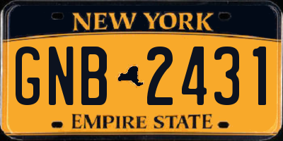 NY license plate GNB2431