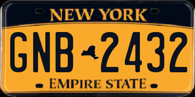 NY license plate GNB2432