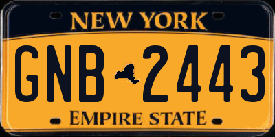 NY license plate GNB2443