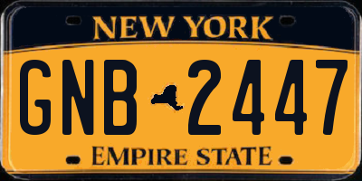 NY license plate GNB2447