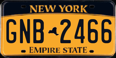 NY license plate GNB2466
