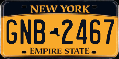 NY license plate GNB2467