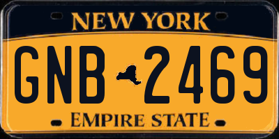 NY license plate GNB2469