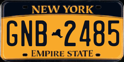 NY license plate GNB2485
