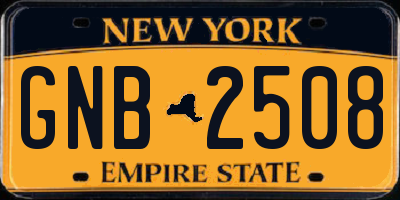 NY license plate GNB2508