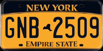 NY license plate GNB2509