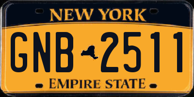 NY license plate GNB2511