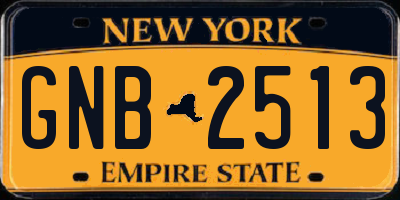 NY license plate GNB2513