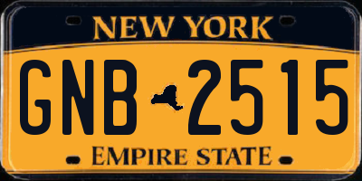 NY license plate GNB2515