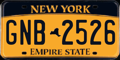 NY license plate GNB2526