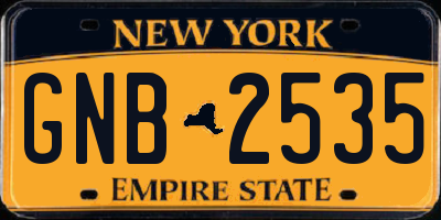 NY license plate GNB2535
