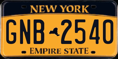 NY license plate GNB2540