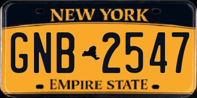NY license plate GNB2547