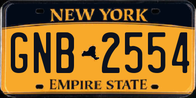 NY license plate GNB2554