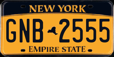 NY license plate GNB2555