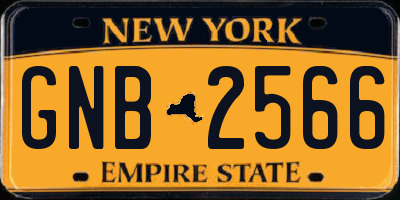 NY license plate GNB2566