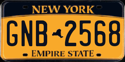 NY license plate GNB2568