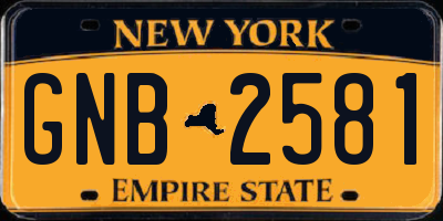 NY license plate GNB2581