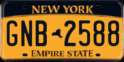 NY license plate GNB2588