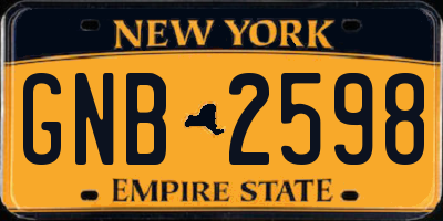 NY license plate GNB2598