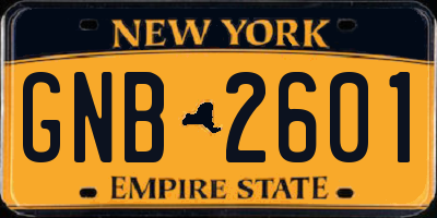 NY license plate GNB2601