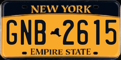 NY license plate GNB2615