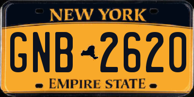NY license plate GNB2620